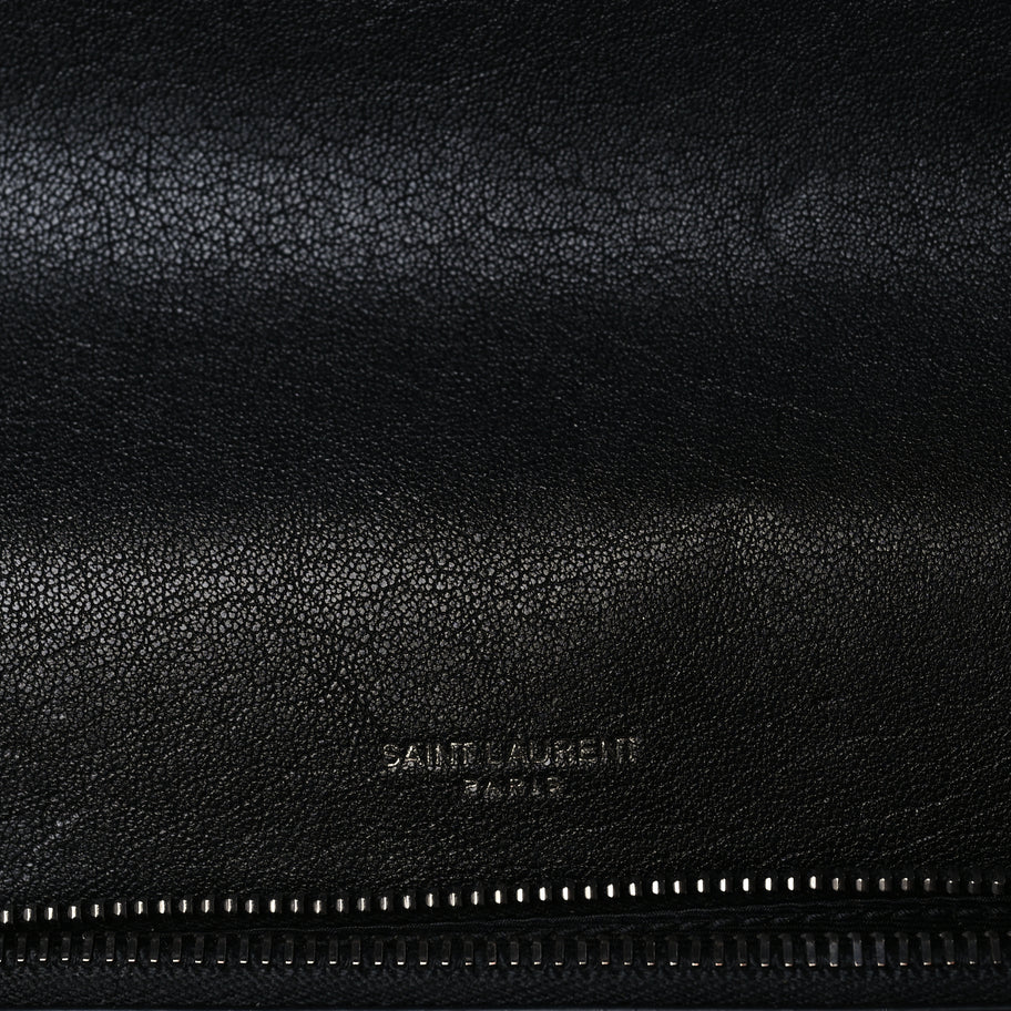 Saint Laurent Sheepskin Matelasse Chevron Monogram Medium College Bag  Black Image 5