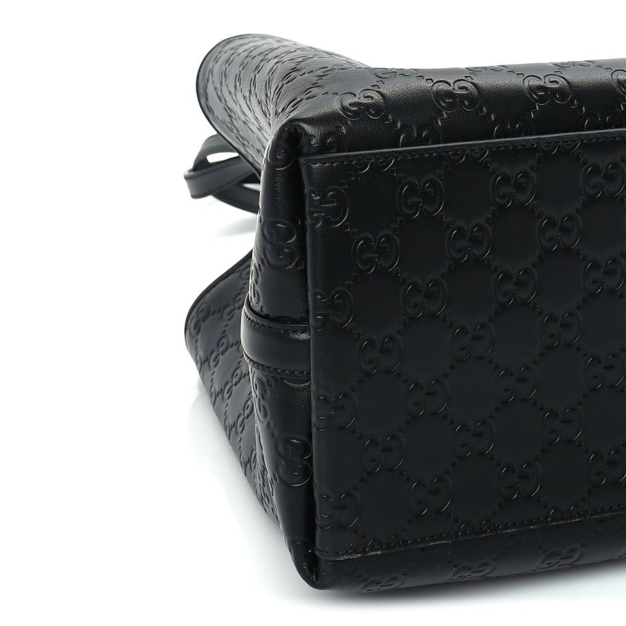 Gucci Calfskin GG Monogram Emblem Large Tote Bag  Black Image 7
