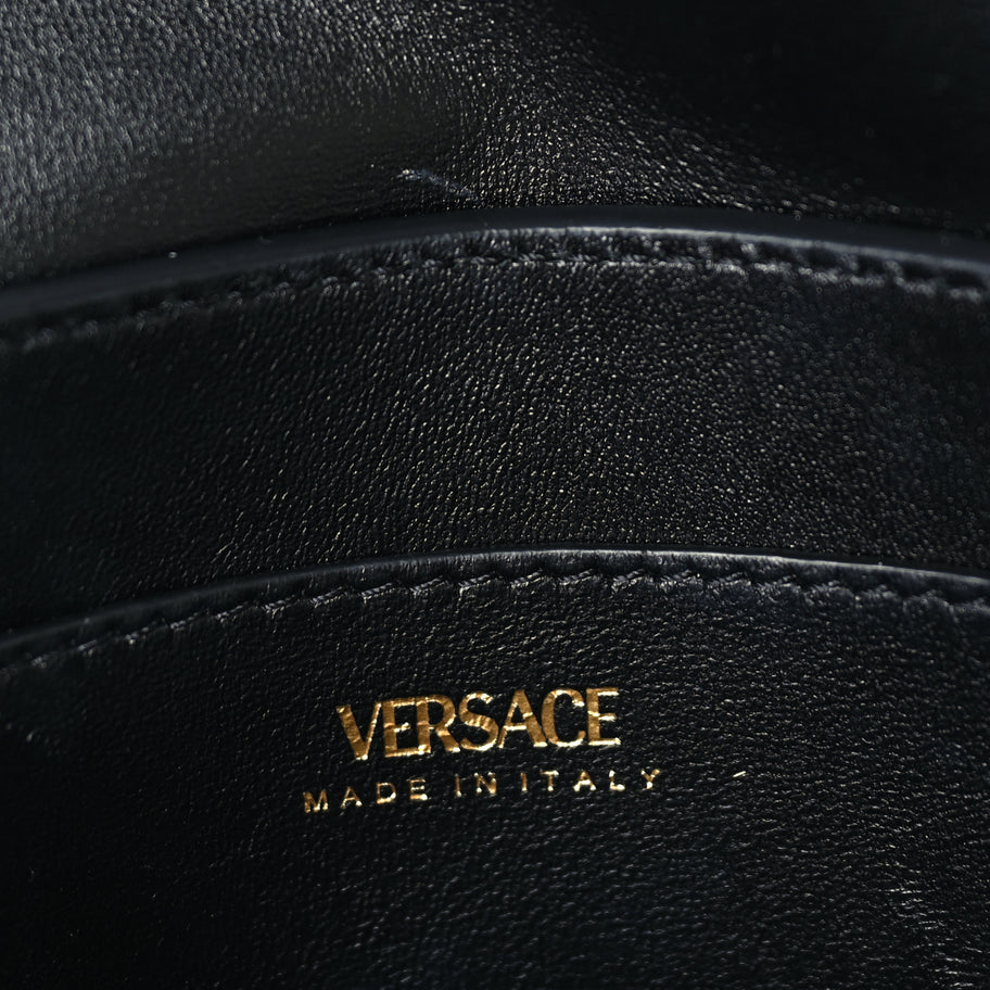 Versace Suede Studded Medusa Chain Clutch Black Image 5