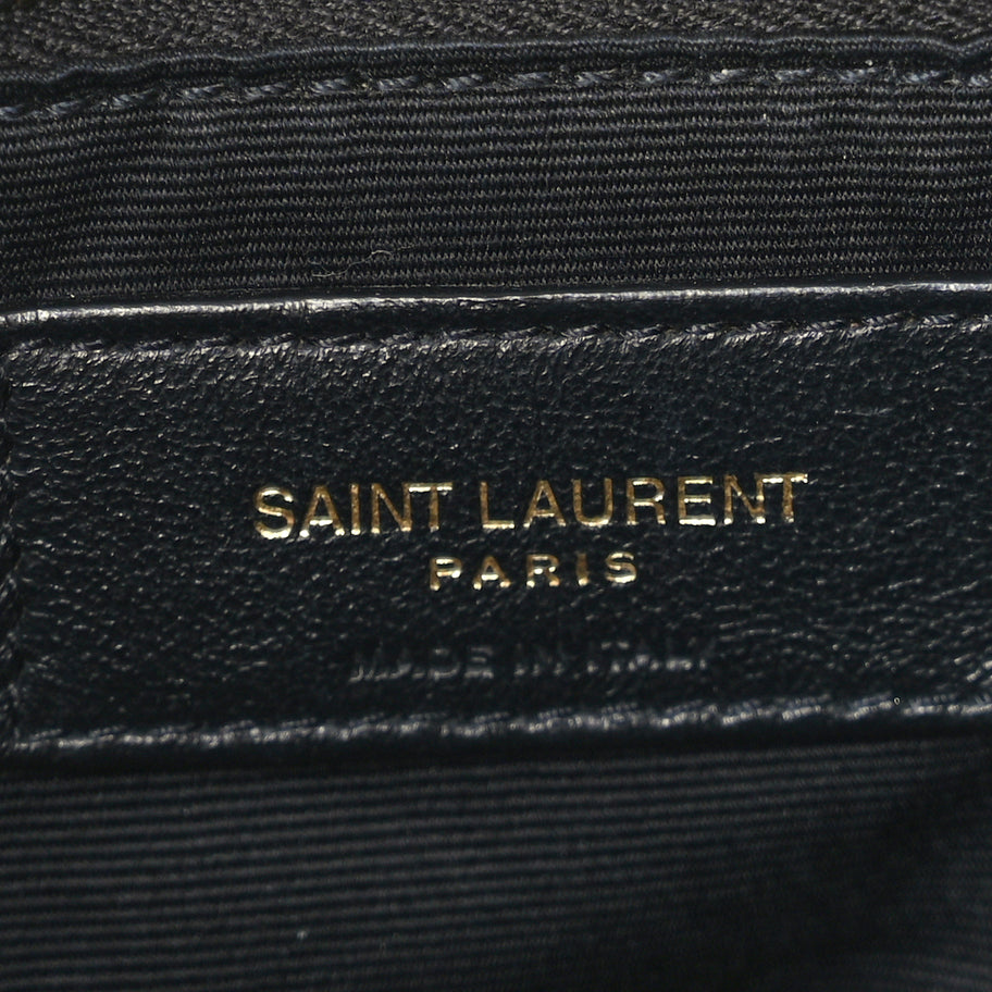 Saint Laurent Lambskin Quilted Small Loulou Puffer Monogram Chain Satchel Dark Beige Image 5
