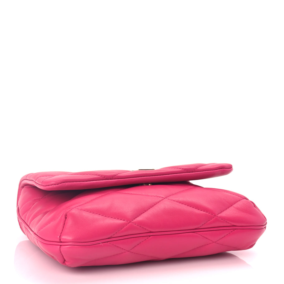 Saint Laurent Lambskin Quilted Le 57 Diamond Shoulder Bag Lipstick Fuschia Image 3