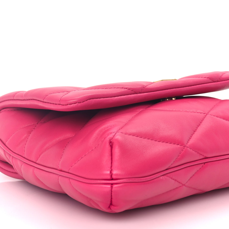Saint Laurent Lambskin Quilted Le 57 Diamond Shoulder Bag Lipstick Fuschia Image 7