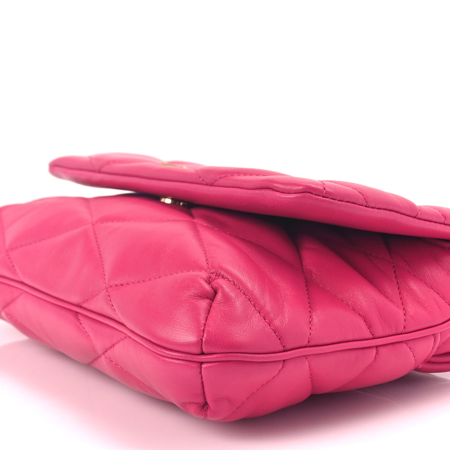Saint Laurent Lambskin Quilted Le 57 Diamond Shoulder Bag Lipstick Fuschia Image 8