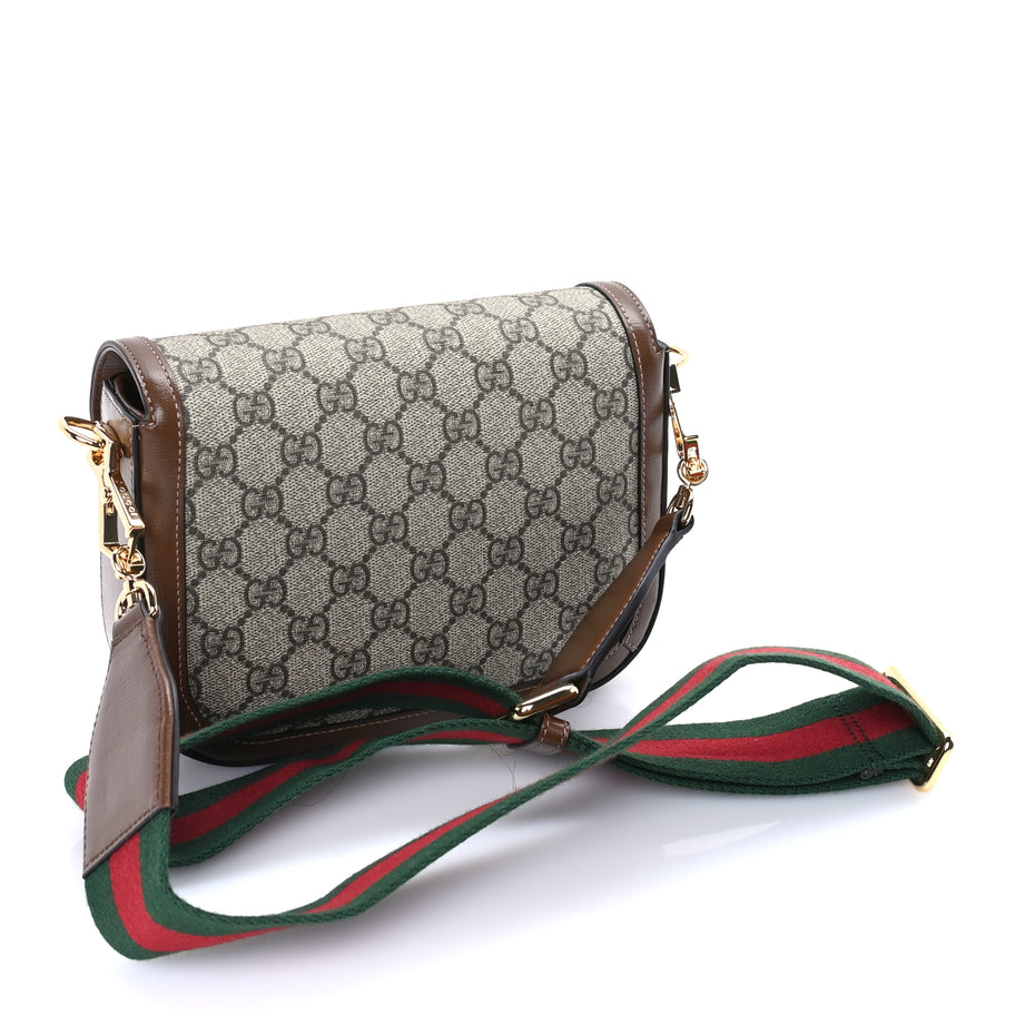 Gucci GG Supreme Monogram Web Mini Horsebit 1955 Shoulder Bag  Beige Brown Sugar Image 2