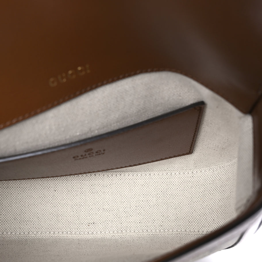 Gucci GG Supreme Monogram Web Mini Horsebit 1955 Shoulder Bag  Beige Brown Sugar Image 4