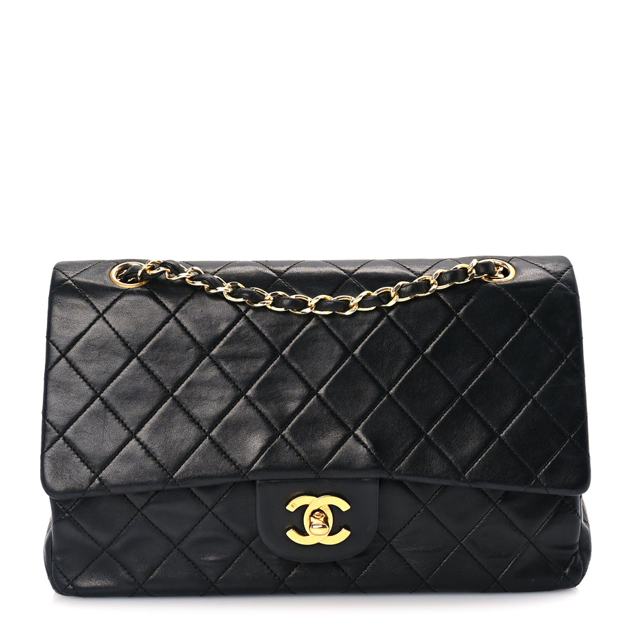 Chanel Lambskin Quilted Medium Double Flap Black Image 1