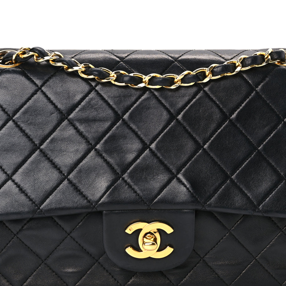 Chanel Lambskin Quilted Medium Double Flap Black Image 7