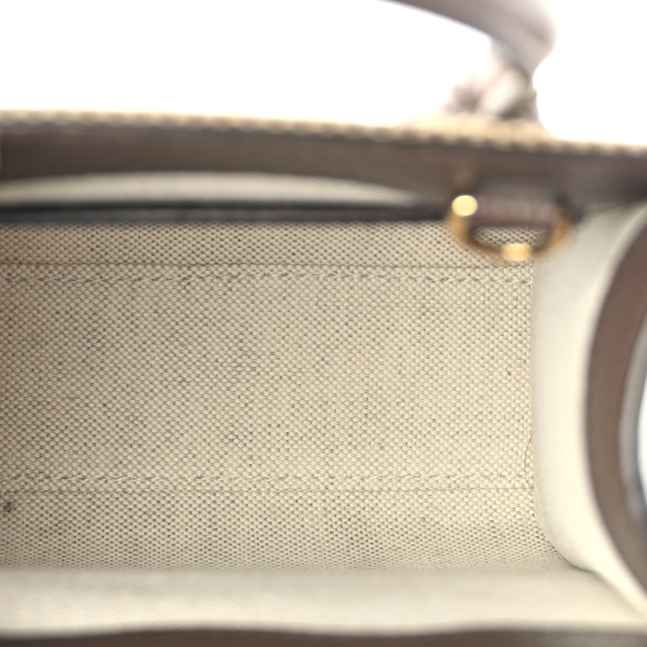 Gucci GUCCI Monogram Jumbo GG Textured Dollar Calfskin Web Mini Vertical Tote Camel Ebony New Acero Image 4