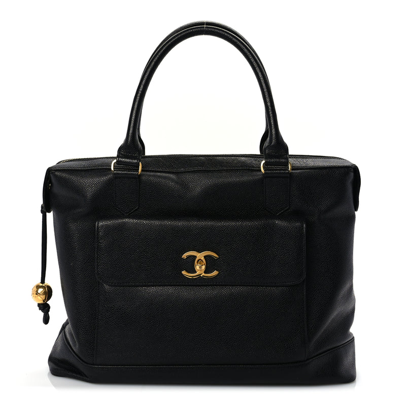  Chanel Caviar Shopper Tote  Black