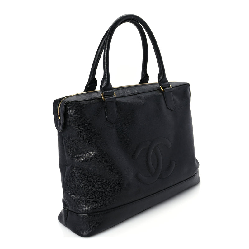  Chanel Caviar Shopper Tote  Black