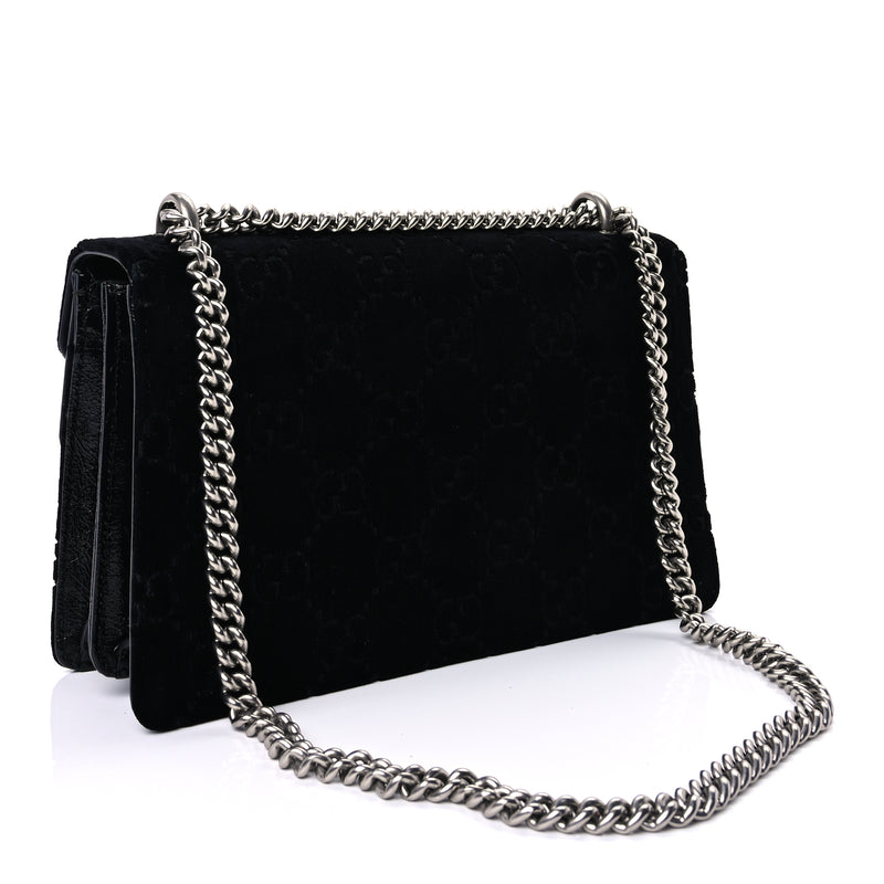  Gucci Velvet GG Monogram Small Dionysus Shoulder Bag Black