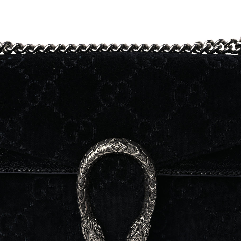 Gucci Velvet GG Monogram Small Dionysus Shoulder Bag Black Image 6