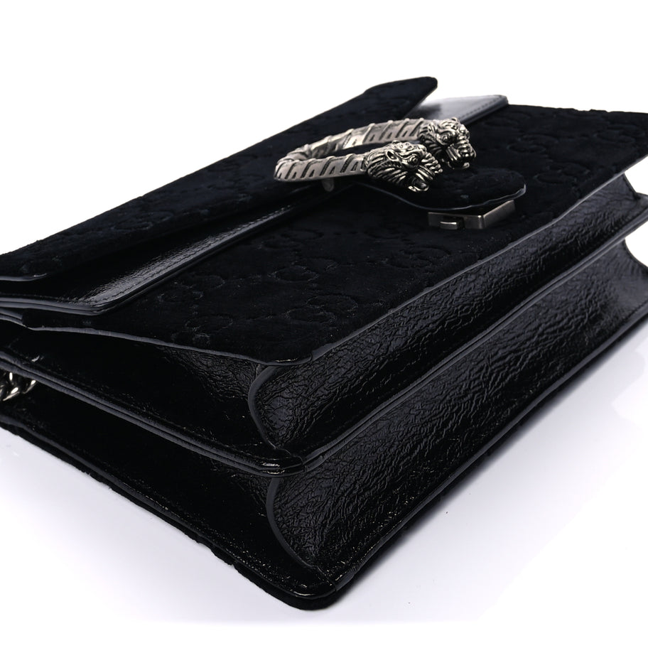 Gucci Velvet GG Monogram Small Dionysus Shoulder Bag Black Image 8