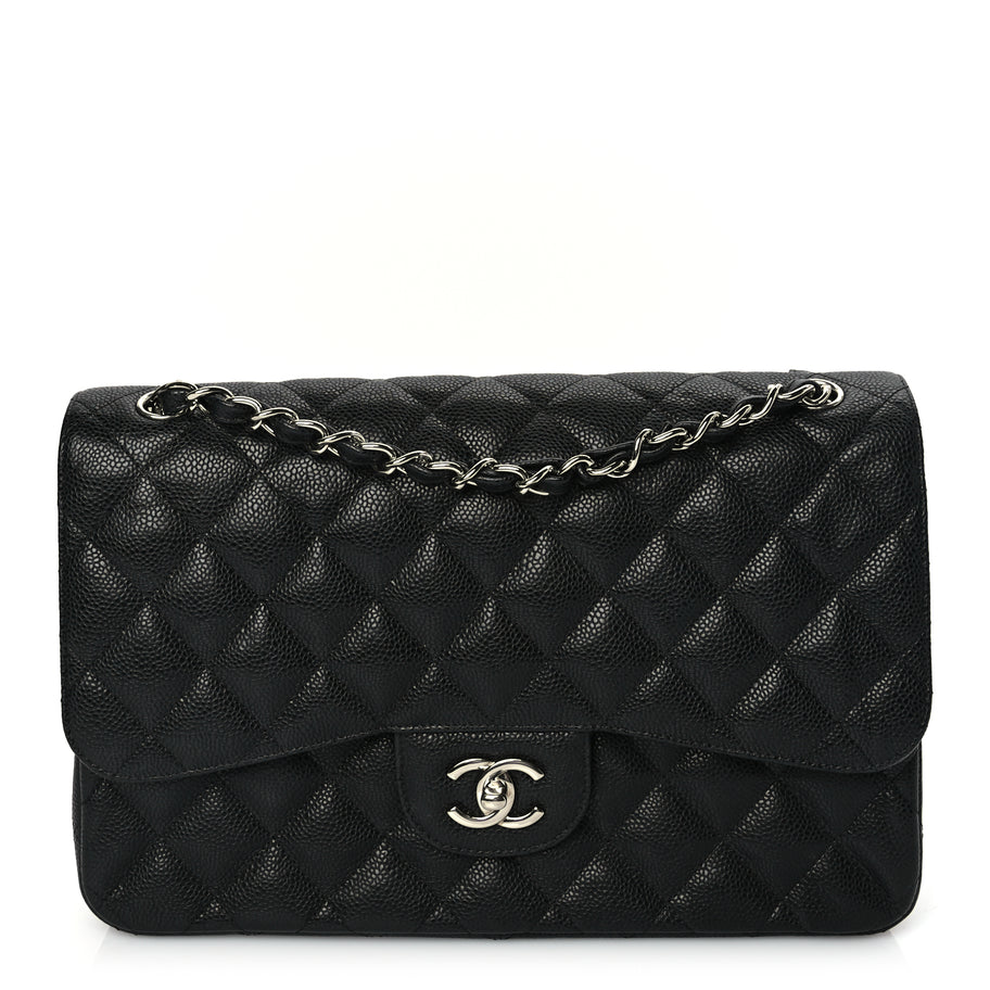 Chanel Caviar Quilted Jumbo Double Flap Black Image 1