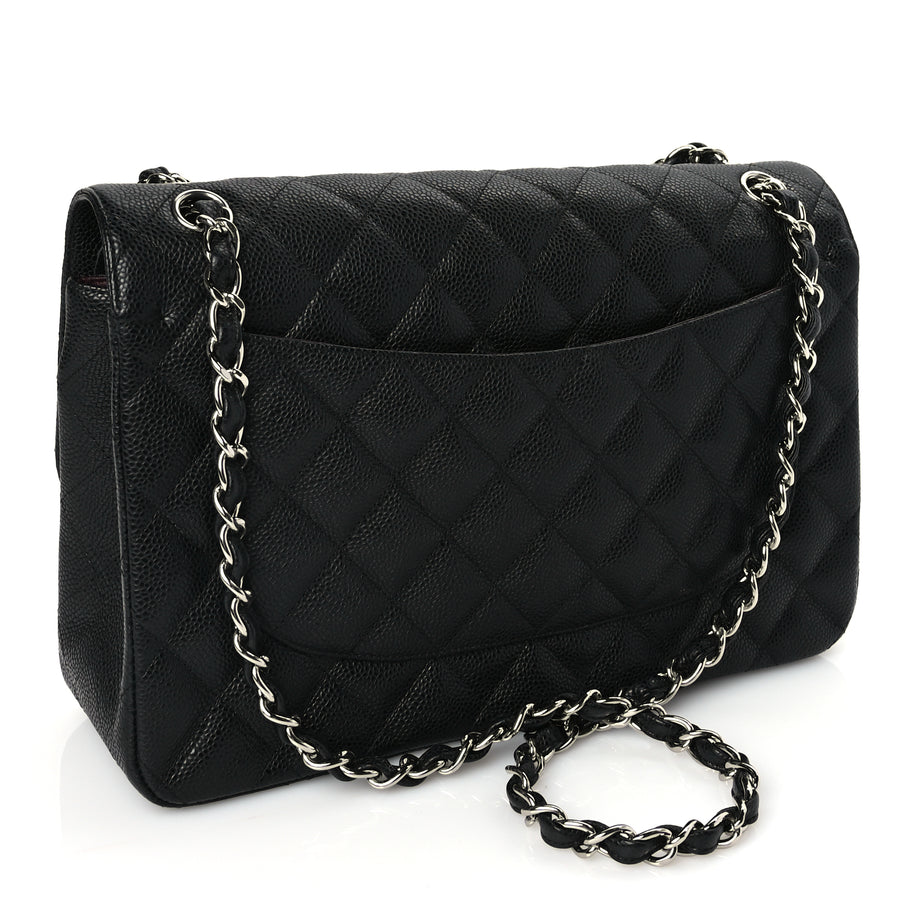 Chanel Caviar Quilted Jumbo Double Flap Black Image 2