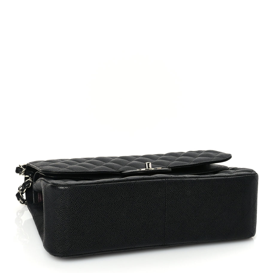 Chanel Caviar Quilted Jumbo Double Flap Black Image 3