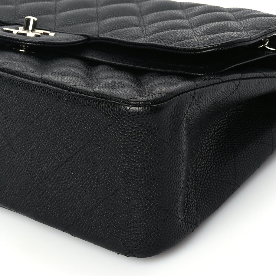 Chanel Caviar Quilted Jumbo Double Flap Black Image 9