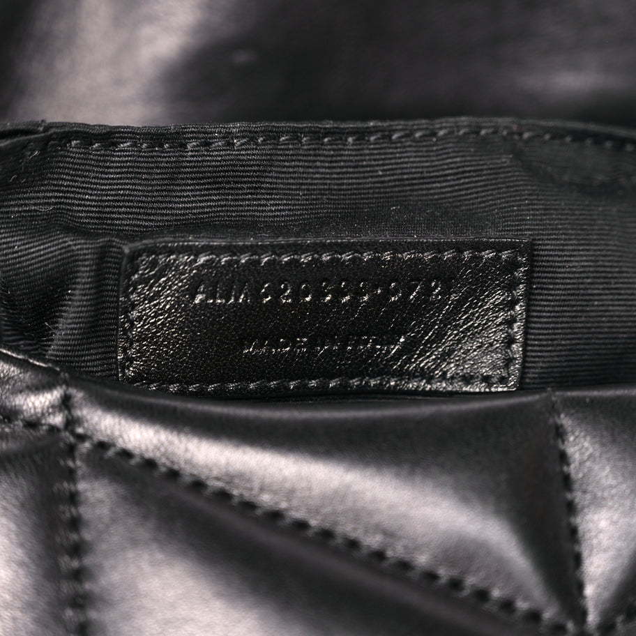 Saint Laurent Lambskin Quilted Toy Loulou Puffer Monogram Chain Satchel Black Image 6