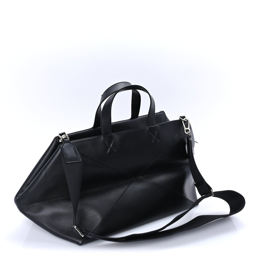 Loewe Shiny Calfskin Puzzle Fold Duffle Black Black Image 2