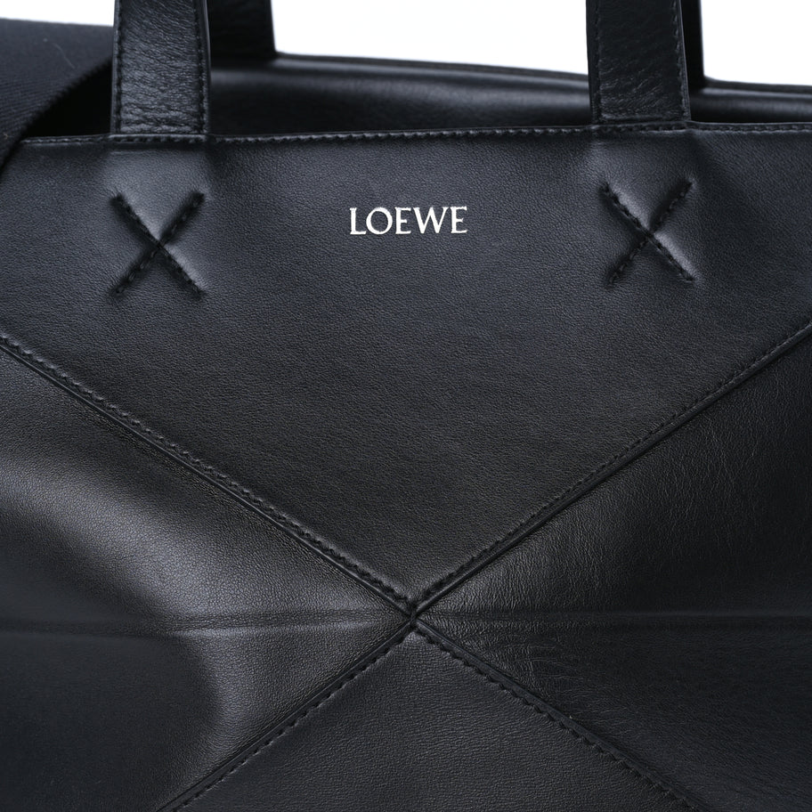 Loewe Shiny Calfskin Puzzle Fold Duffle Black Black Image 6