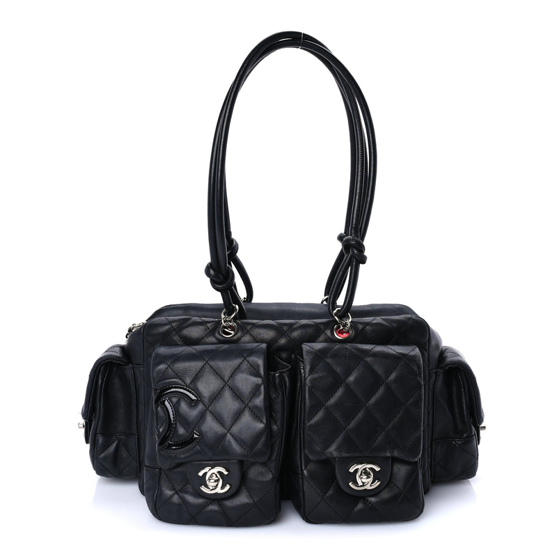  Chanel Calfskin Quilted Large Cambon Multipocket Reporter Black