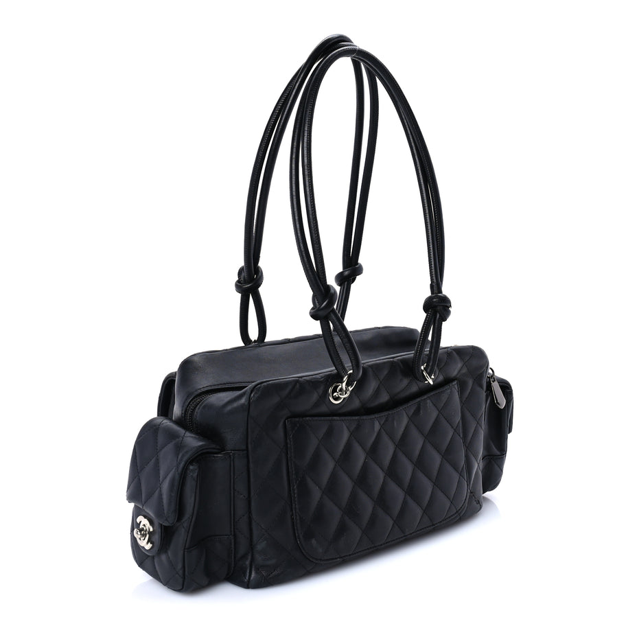 Chanel Calfskin Quilted Large Cambon Multipocket Reporter Black Image 2