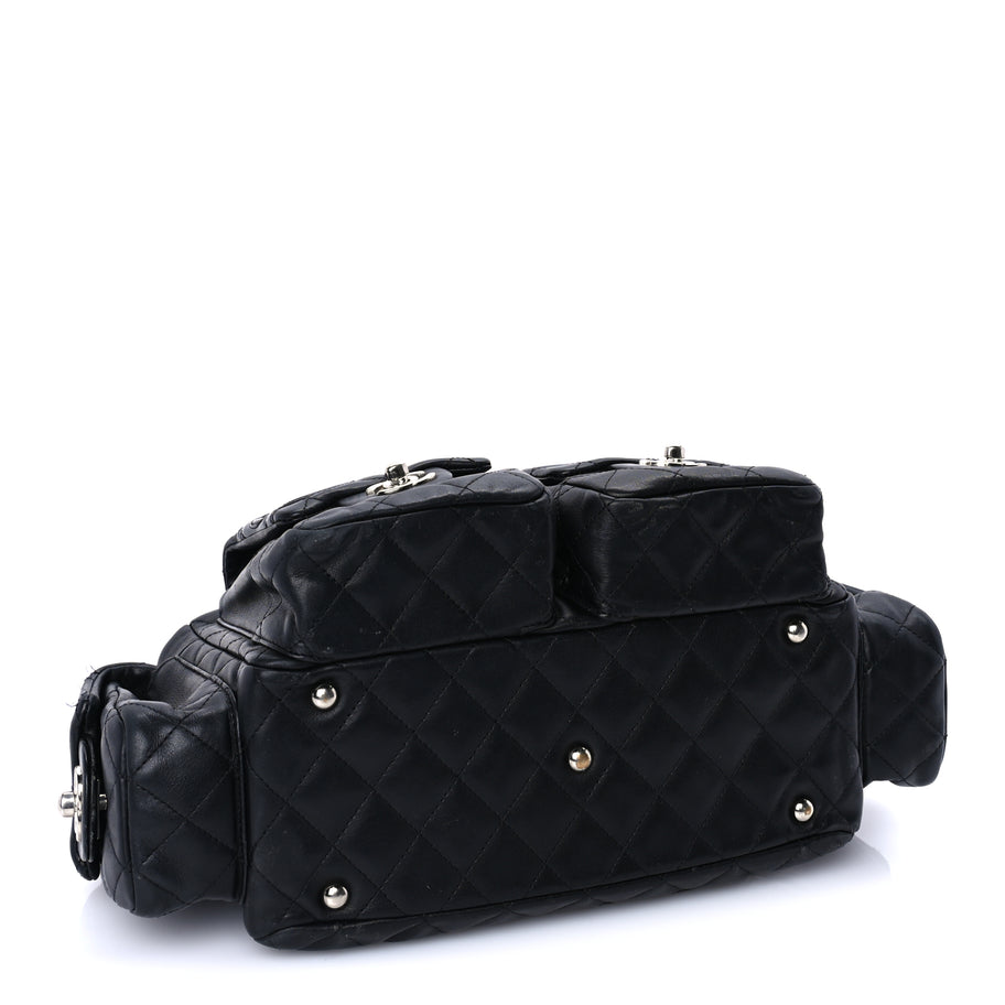 Chanel Calfskin Quilted Large Cambon Multipocket Reporter Black Image 3
