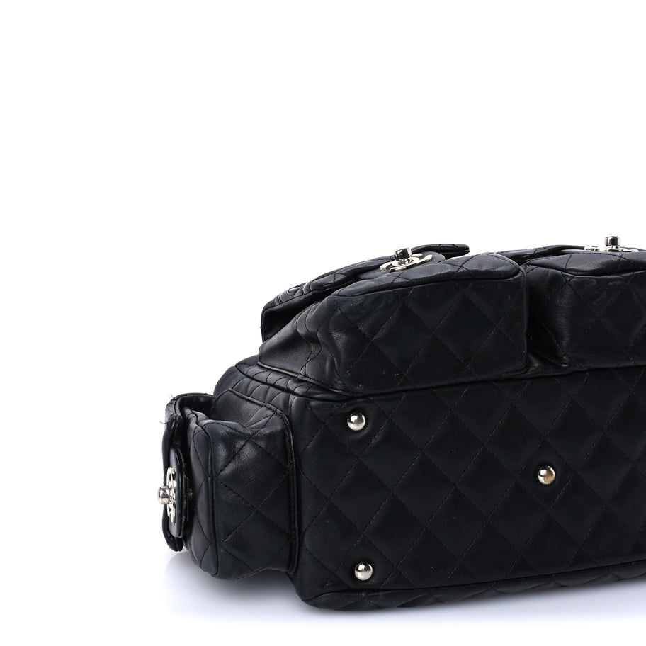 Chanel Calfskin Quilted Large Cambon Multipocket Reporter Black Image 8