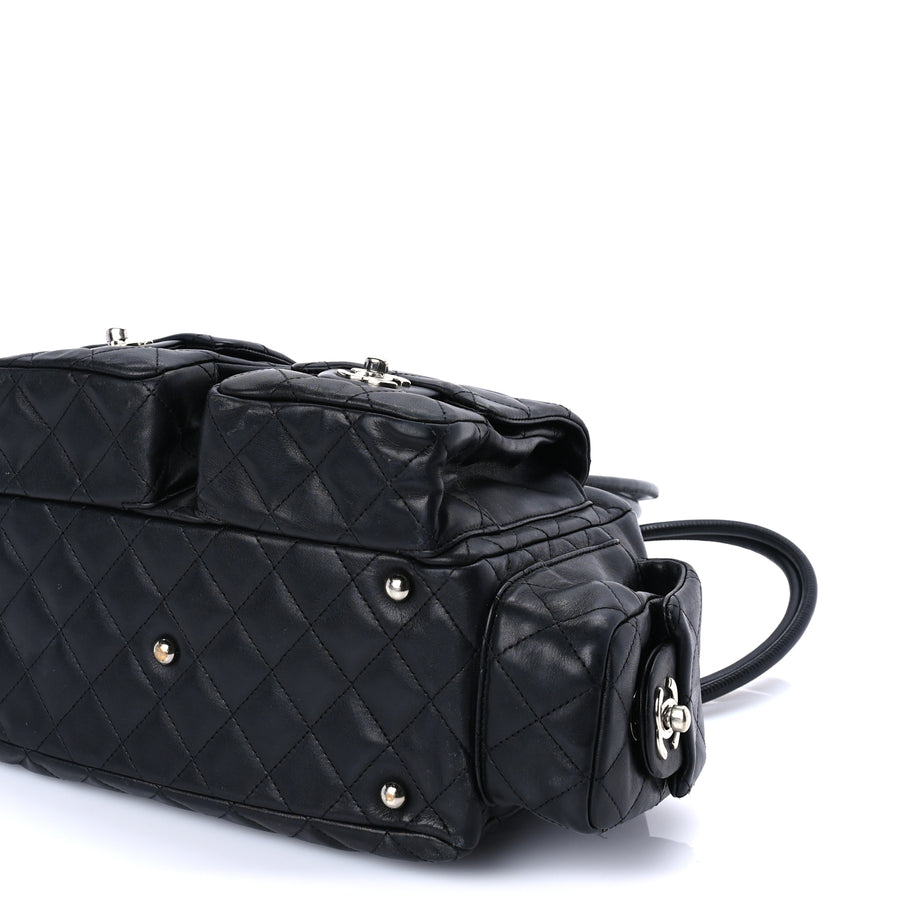 Chanel Calfskin Quilted Large Cambon Multipocket Reporter Black Image 9
