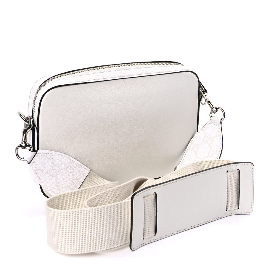 Gucci GG Supreme Monogram Textured Dollar Calfskin Small Crossbody Bag  White Image 2