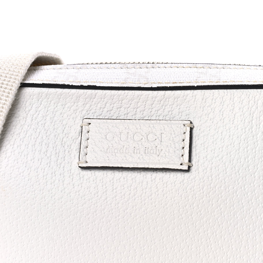 Gucci GG Supreme Monogram Textured Dollar Calfskin Small Crossbody Bag  White Image 6