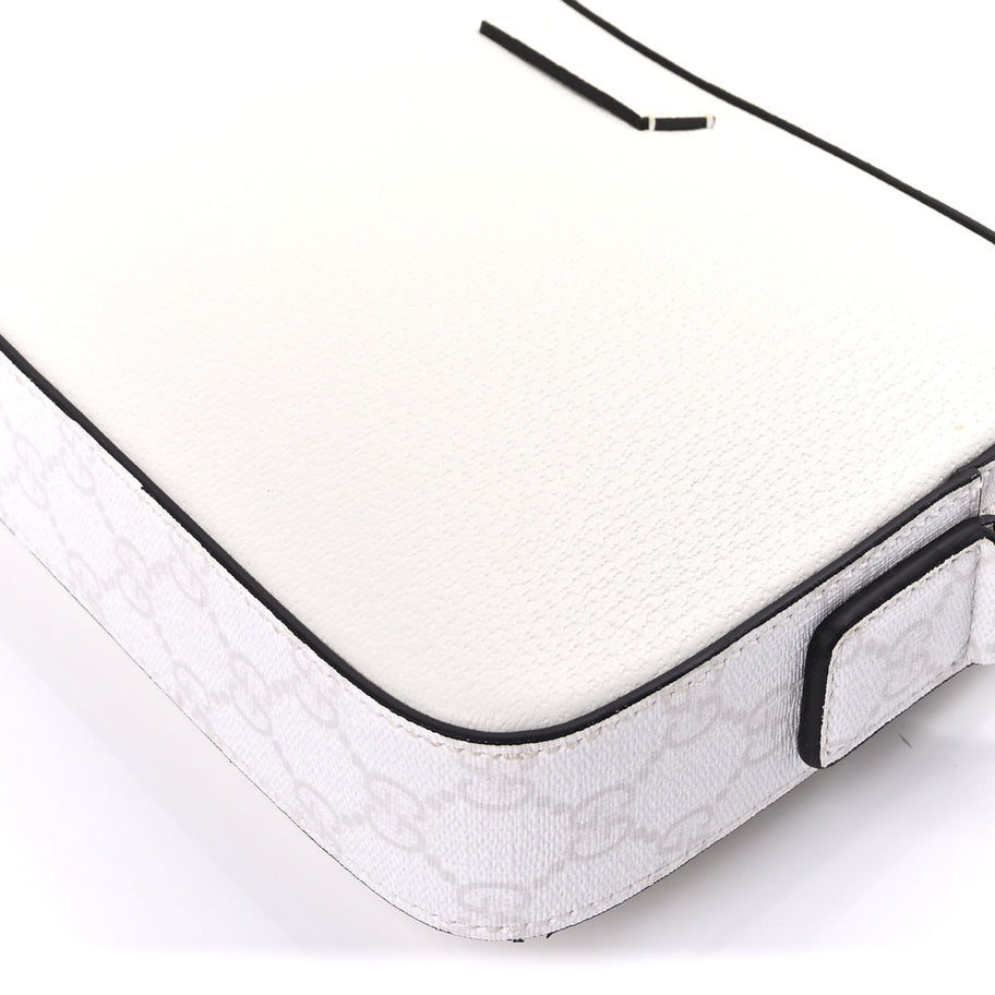 Gucci GG Supreme Monogram Textured Dollar Calfskin Small Crossbody Bag  White Image 8