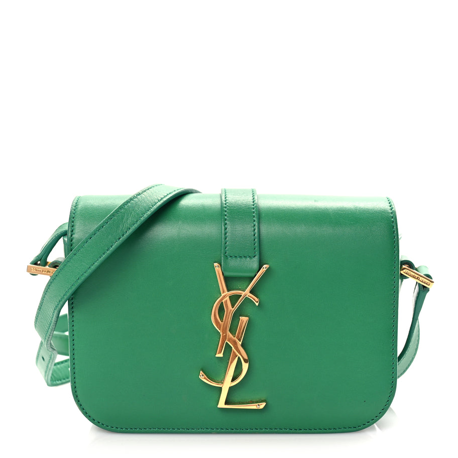 Saint Laurent Smooth Calfskin Small Monogram Université Shoulder Bag Green Image 2