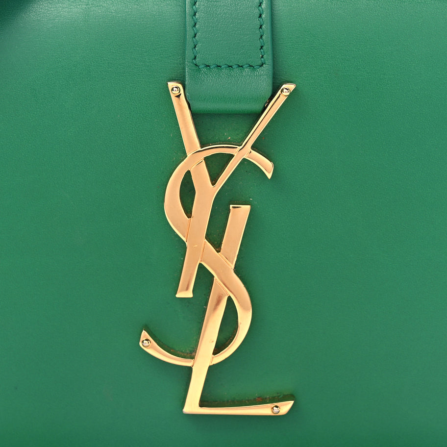 Saint Laurent Smooth Calfskin Small Monogram Université Shoulder Bag Green Image 9