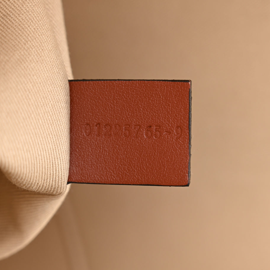 Chloe Cotton Calfskin Large Woody Ribbon Tote White Brown Image 6