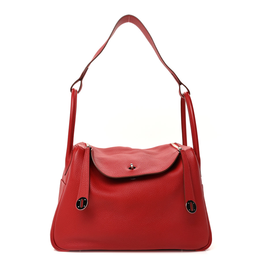 Hermes Taurillon Clemence Lindy 34 Rouge Garance Image 1