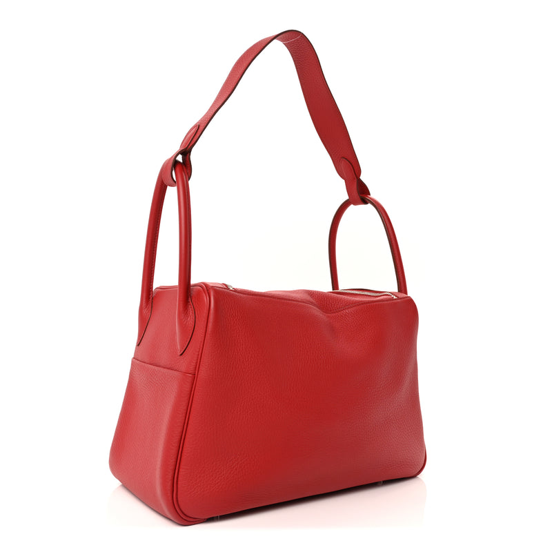  Hermes Taurillon Clemence Lindy 34 Rouge Garance