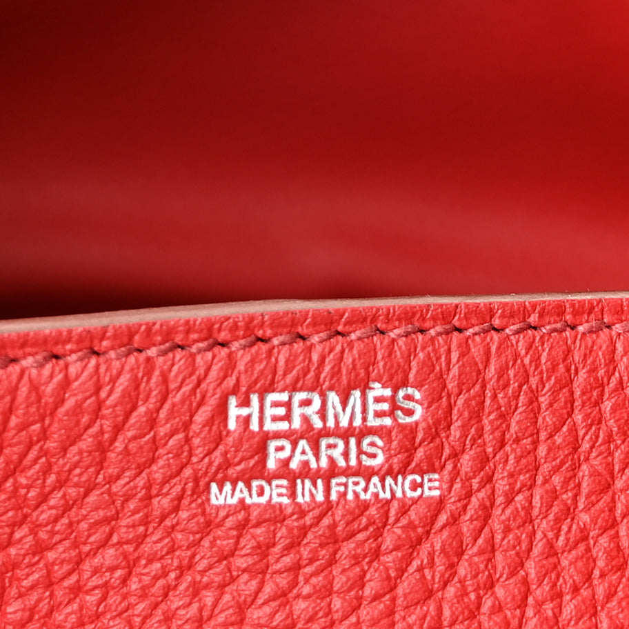 Hermes Taurillon Clemence Lindy 34 Rouge Garance Image 5