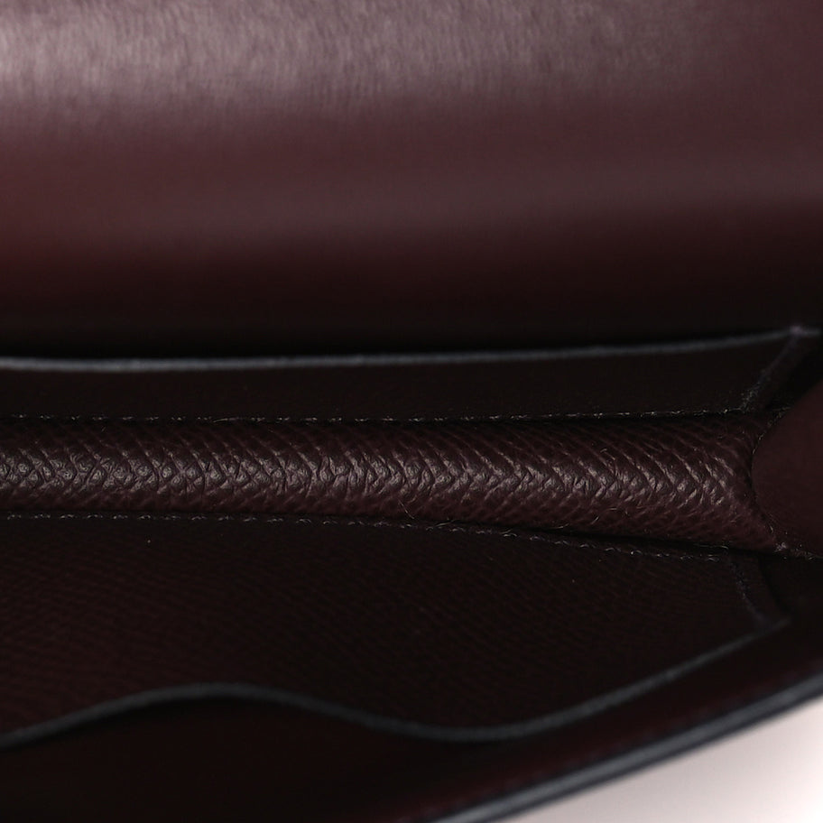 Hermes Epsom Enamel Constance Slim Wallet  Rouge Sellier Framboise Image 6