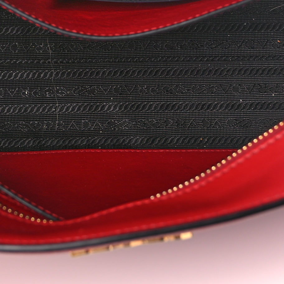 Prada Saffiano Soft Calfskin Esplanade Crossbody Bag Fuoco Image 4