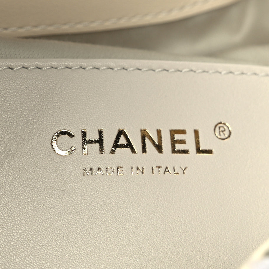 Chanel Tweed Quilted Small Chanel 25 Handbag Ecru Khaki Gold Red Image 5