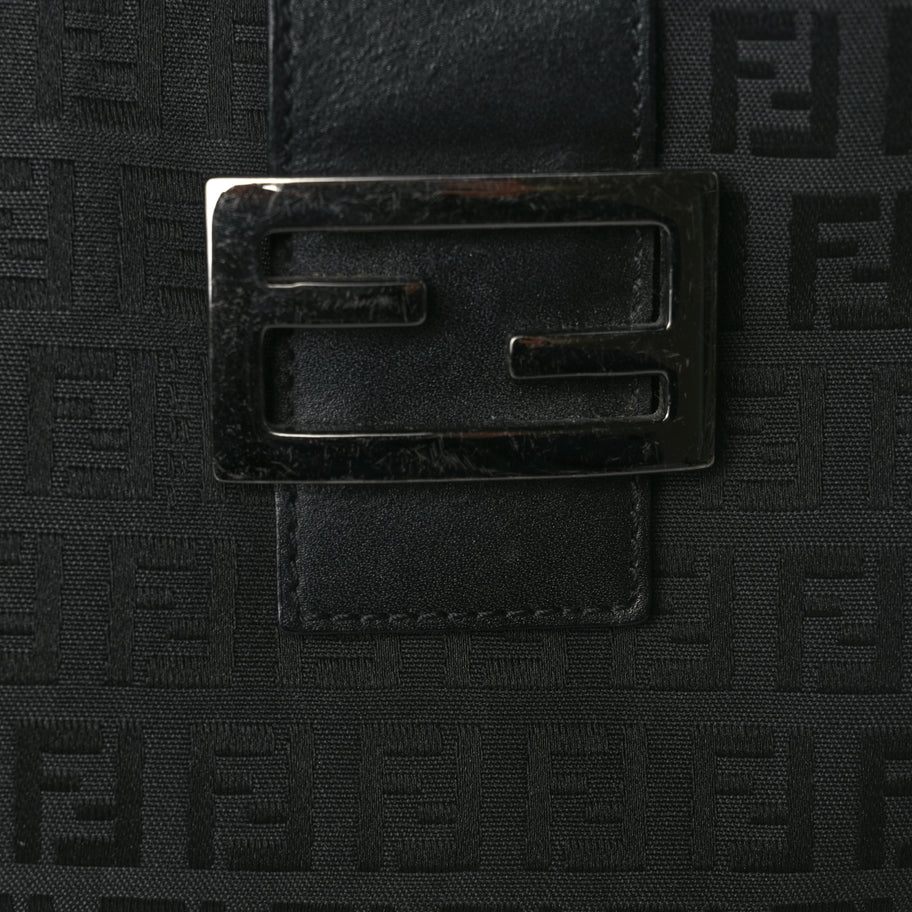 Fendi Zucchino Vitello Shoulder Bag Black Image 6