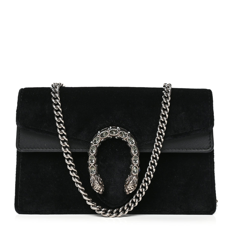 Gucci Velvet Super Mini Dionysus Shoulder Bag Black Image 1