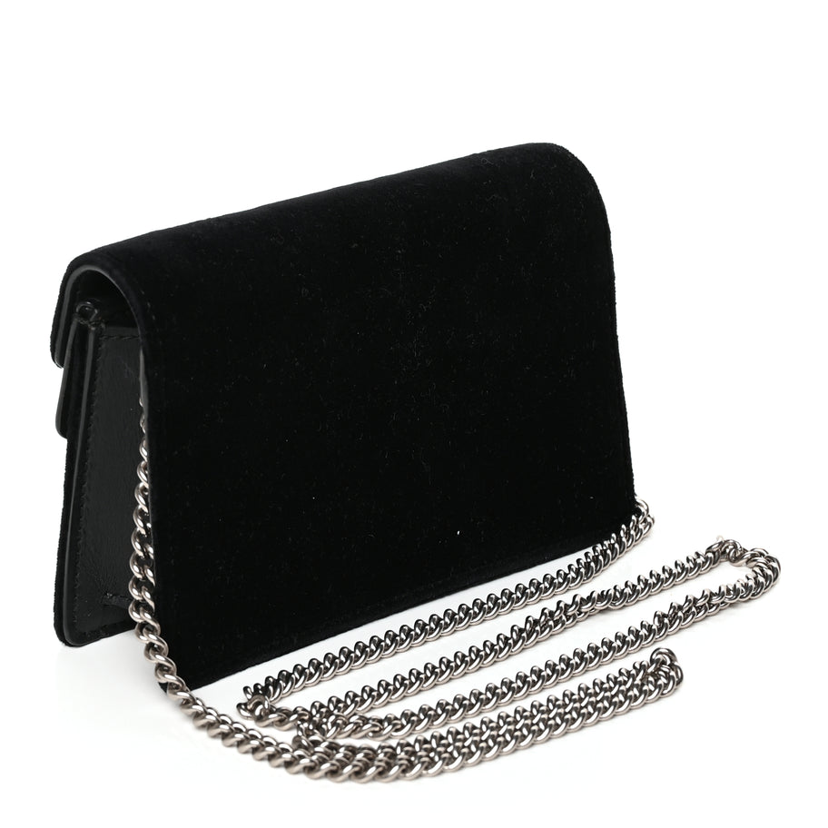Gucci Velvet Super Mini Dionysus Shoulder Bag Black Image 2