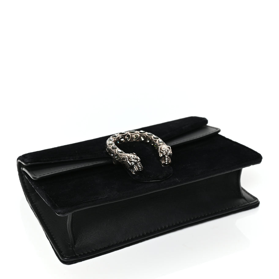 Gucci Velvet Super Mini Dionysus Shoulder Bag Black Image 3