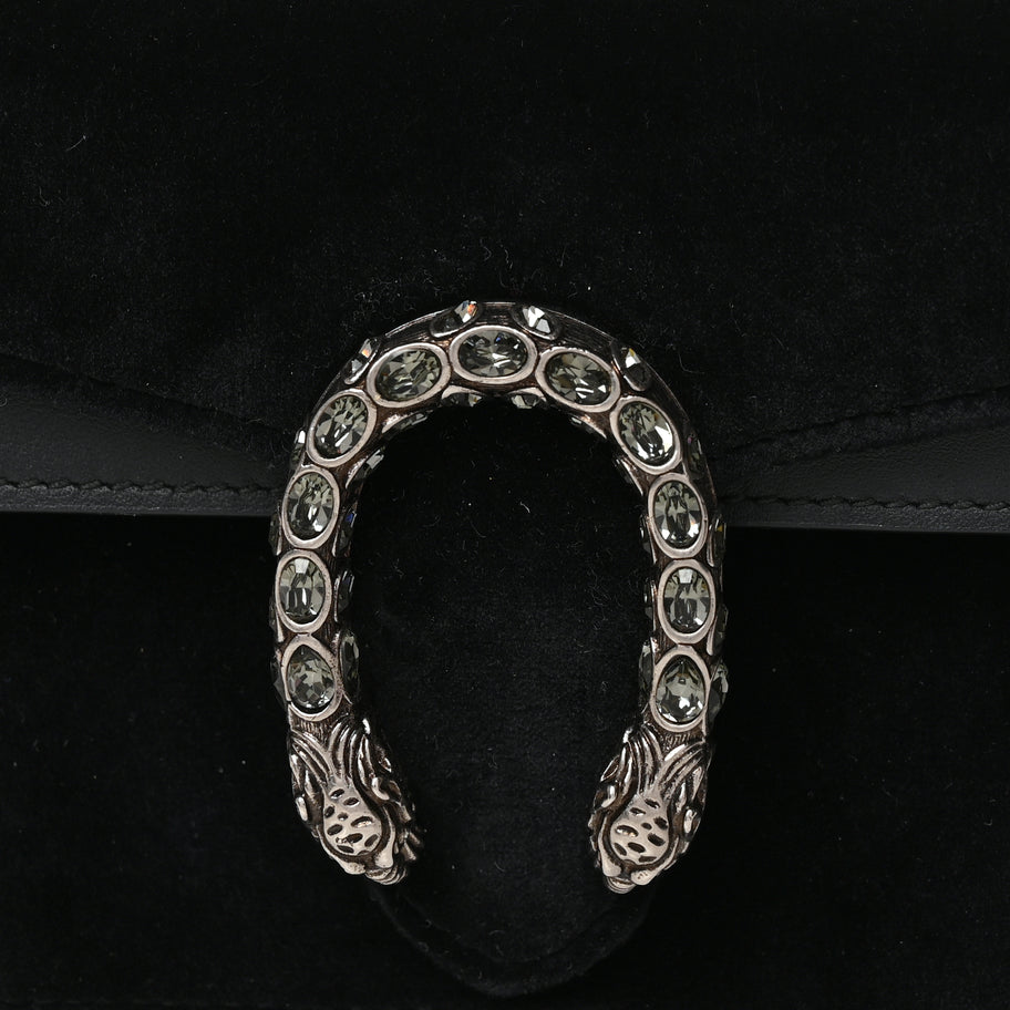 Gucci Velvet Super Mini Dionysus Shoulder Bag Black Image 6