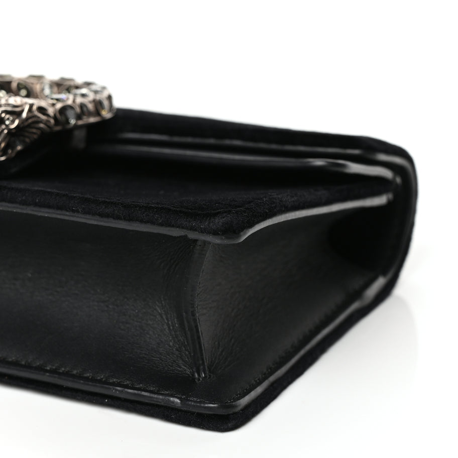 Gucci Velvet Super Mini Dionysus Shoulder Bag Black Image 8