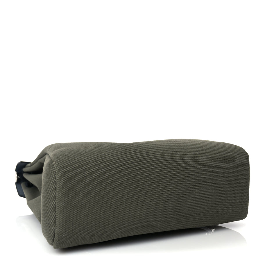 Hermes Military Toile Vache Hunter Herbag a Dos Zip Retourne Backpack Vert De Gris Black Image 3