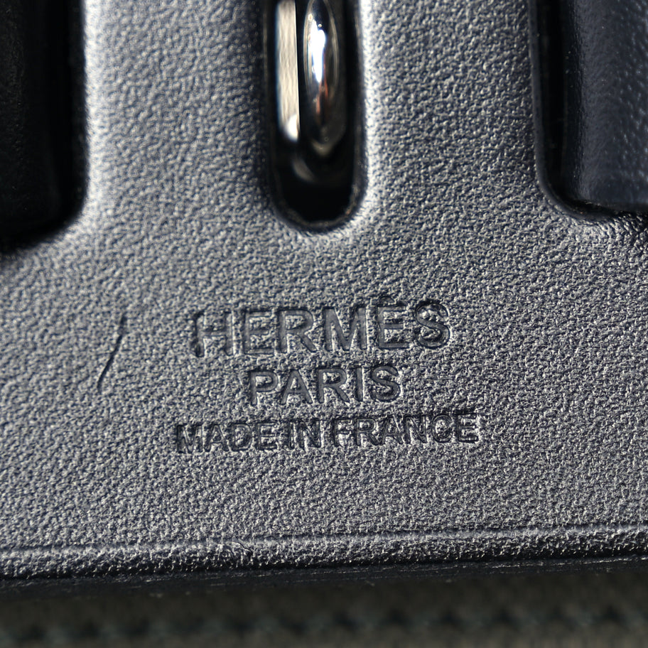 Hermes Military Toile Vache Hunter Herbag a Dos Zip Retourne Backpack Vert De Gris Black Image 5
