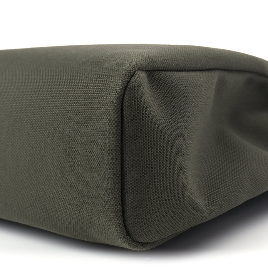 Hermes Military Toile Vache Hunter Herbag a Dos Zip Retourne Backpack Vert De Gris Black Image 8